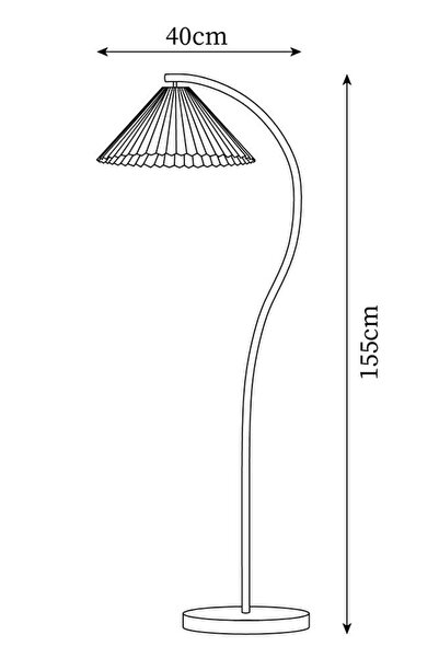 epifanio Flex Statik Siyah Metal Ayaklı Modern Lambader - Krem