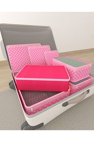 HOMELİFE EV TEKSTİL Geanta de machiaj cu 4 compartimente Set valiza de machiaj cosmetic |   Geantă organizatoare cosmetice pentru machiaj de călătorie