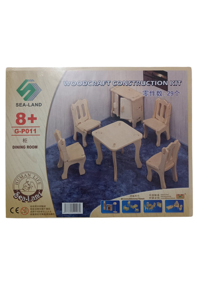 Ahşap Puzzle, 3d Ahşap Boyanabilir Yemek Odası