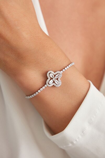 Lina Tia Kadın Greta Model Gümüş Kaplama Çelik Zirkon Taşlı Günlük Elbise Kom...