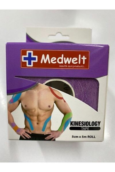 MEDWELT شريط ألم كينيسيو أرجواني 5 سم × 5 م