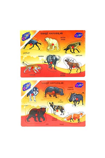 ONYIL Play Wood Ahşap Tutmalı Yapboz Vahşi Hayvanlar 1 Adet Model 18aylık