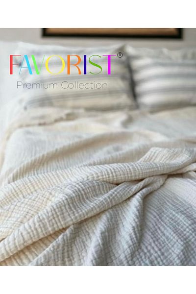 Umateks Muslin Double Battal Size Natural Organic Bedspread (PILLOW COVER WITH GIFT)