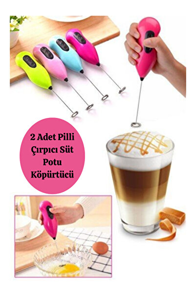 BRE HOME 2 adet pilli mini mixer kahve süt köpürtücü karıştırıcı çırpıcı çeli...