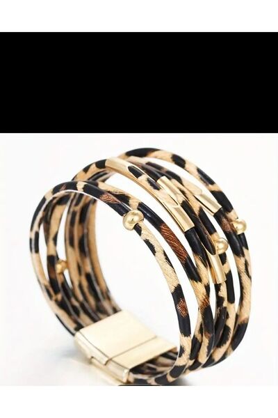 ISTBIRD ACCESSORIES Leopar desenli bileklik