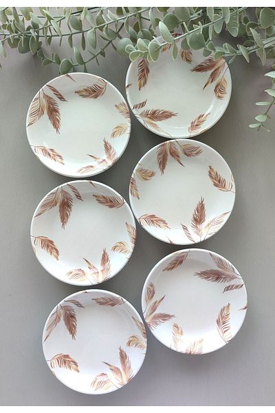 Areyma Round Breakfast Plate - Autumn Model, Set of 6