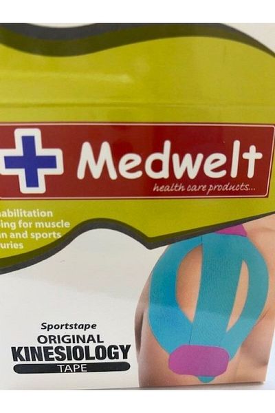 MEDWELT أشرطة الألم شريط كينيسيو أصفر 5 سم * 5 م