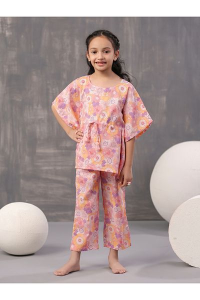Sanskrutihomes By Styli Floral Print Kaftan & Pyjama Set