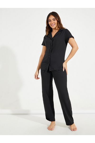 Styli Cotton Jersey Short Sleeve Shirt & Pyjama Set