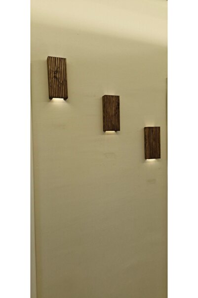 ViraHome Ahşap Dekoratif Ledli Aplik Duvar Balkon Antre Aksesuarı Otel Cafe Villa Bohem Dekor Piiler Hariç