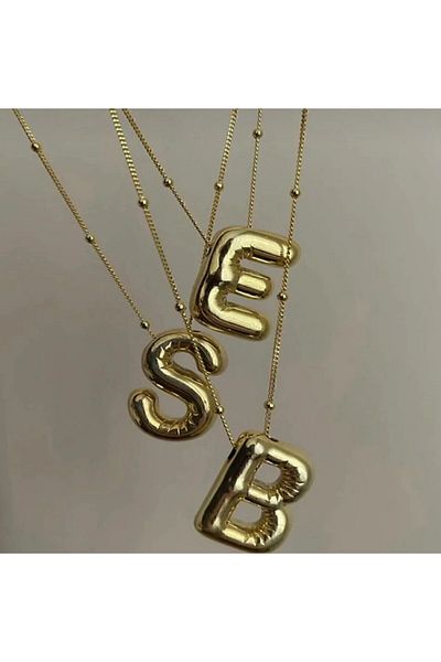 Accessories Three-Dimensional Balloon Necklace with Steel Letter