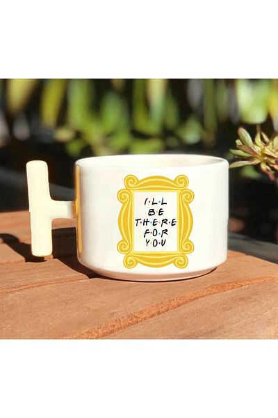 GünayStore Friends Central Perk - Chandler and Monica White T- Mug Handmade