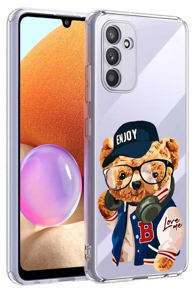 3GEN CASE SAMSUNG GALAXY A34 5G UYUMLU TEDDY BEAR ENJOY DESENLİ ŞEFFAF SİLİKO...