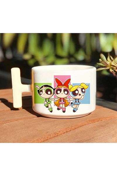 GünayStore Power Puff Girls - Blossom Bubbles Buttercup White T-Cup Set