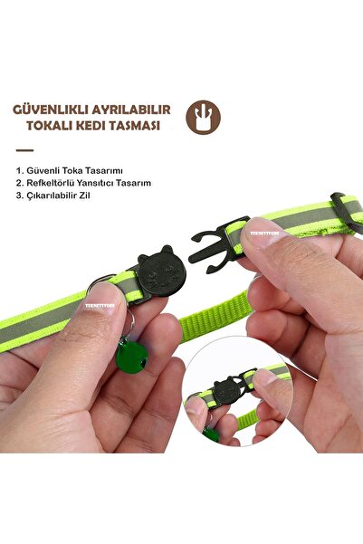 TEKNETSTORE Airtag Yuvalı Kedi Ve Köpek Tasması Kilitli Güvenlik Aparatı Airtag Kılıfı ve Zil Boyun Tasması GPS