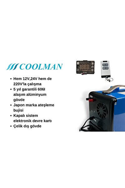 Cool man Webasto Tipi Coolman 7,5 Metre S-44 Portable (7,5 METRE KABLOLU HAKOTO)