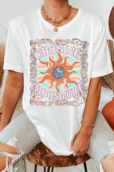 Jose Clothing Μπλουζάκι από οργανικό βαμβάκι Oversize - Crew Neck, Κοντό μανίκι, εμπριμέ