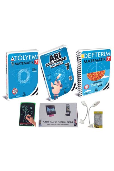 Arı Yayıncılık 2024-2025 Müfredat 7. Sınıf Matematik Akıllı Defterim + Atölyem + Soru Bankası Seti