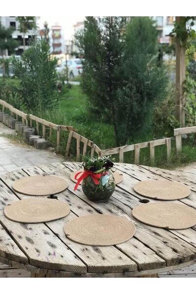 GLASS HOME 6-Piece Runner & American Service, Plate Set, Wicker American Serv...