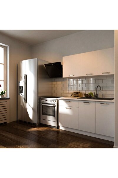 Tdesigno Eftalya Hazır Mutfak Dolabı 140 Cm - Tezgah Dahil Değil - Beyaz