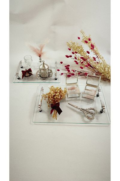 Basic Creation Silver Promise Tray and Groom's Coffee Set - Special and Luxurious Different Promise