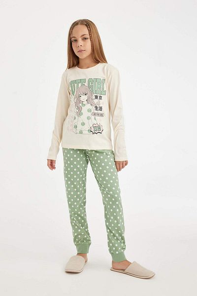 DeFacto Dfc - Girl's Long Sleeve Printed Pajama Set