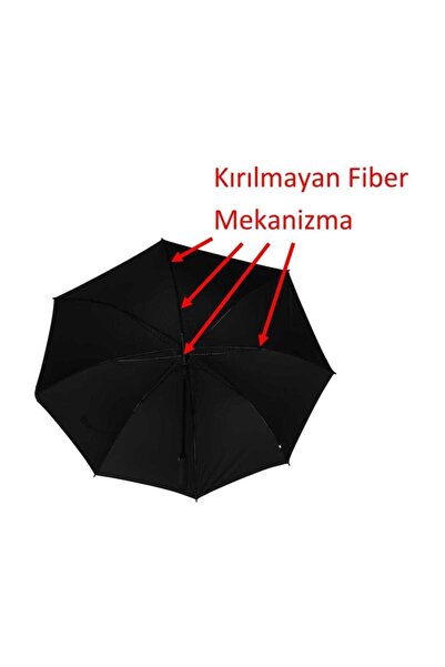 Zeus&Co. Protokol Büyük Boy Karbon Fiber Baston Şemsiye 135cm Çap
