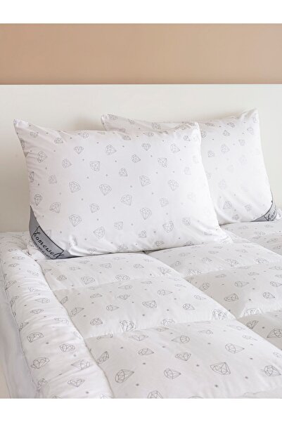 homewell %100 SAF BAMBU HİPOALERJENİK TEK KİŞİLİK YATAK PEDİ TOPPER SİMLİ ELMAS DESEN