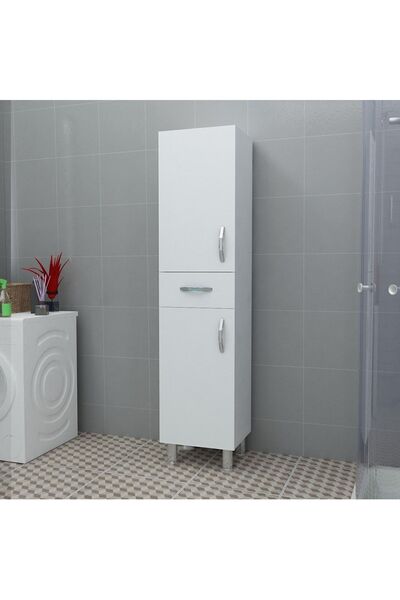 GC Tudor Banyo Boy Dolabı-çok Amaçlı Dolap-kiler Dolabı 40 Cm Beyaz