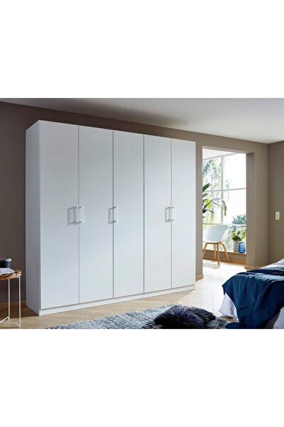 Tdesigno Aleyna Giyinme Dolabı - Çok Amaçlı Dolap - Gardırop 225 Cm-5 Kapaklı