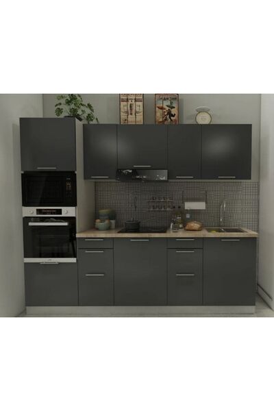 Tdesigno Viva Mutfak 260 cm Kiler Dahil Antrasit
