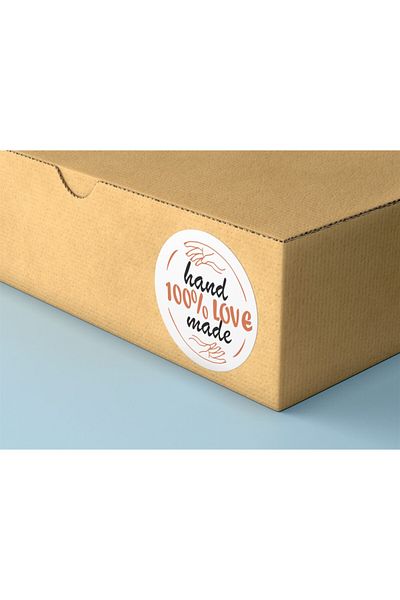 anka design Hand Made Label Round Sticker 4cmx4cm 48 Pieces