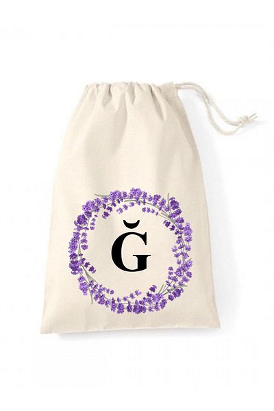 Elbasan Tekstil 20 X 30 Raw Cloth Pouch Letter Printed Drawstring Raw Cloth Pouch (1 Piece)