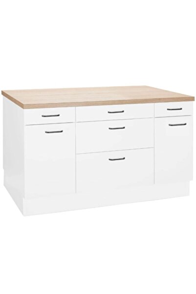 Tdesigno HELİN Mutfak Alt Modül 130 Cm Beyaz -tezgah Dahil