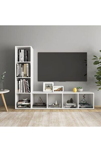 Tdesigno Tdesıgno Yağmur Kitaplıklı Televizyon Sehpası - Ünitesi -kitaplık-be...