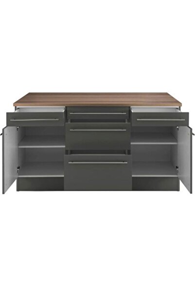 GC Dion Mutfak Alt Modül 150 cm Antrasit - Tezgah Dahil