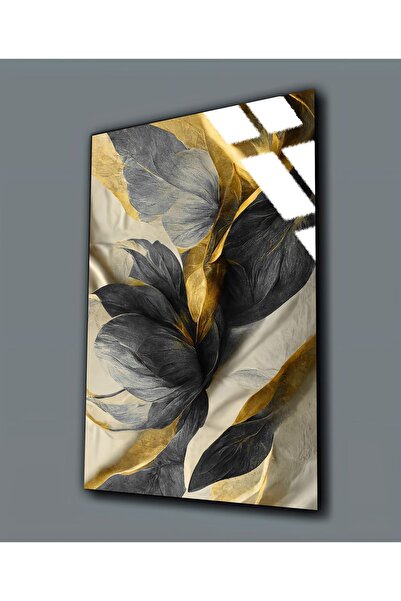 Harikabirev HARİKABİREV | PIEȚĂ ABSTRACTĂ AURIE-ALBASTRĂ PE STICLA INTRACTABI...