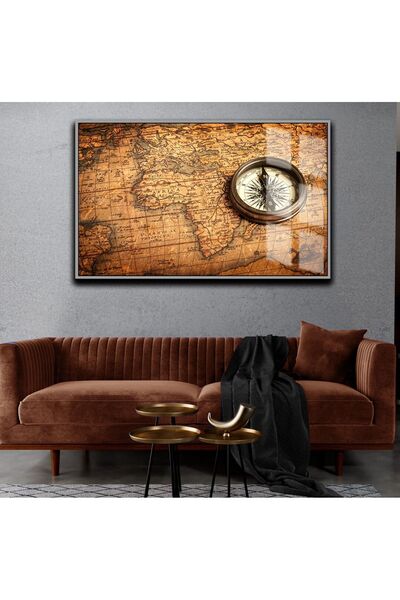 Harikabirev HARİKABİREV | HARTĂ TABLA CU COMPAS 02 | TABLO DE STICLA TEMPLATA...