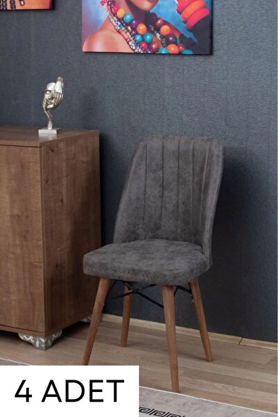 Adaliva Meda Serisi 4 Adet Mutfak Yemek Masası Sandalyesşi 1.Sınıf