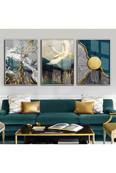 Harika bir ev Hari̇kabi̇rev | Turquoise-Gold Most Stylish Abstract and Bird C...