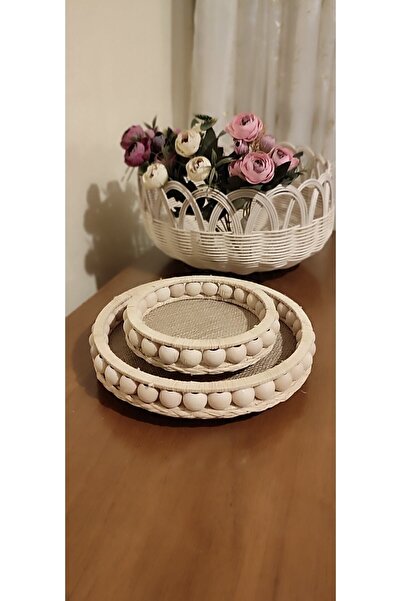 ELFİDAA WOOD Ahşap Boncuklu Tepsi