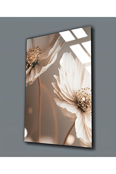 Harikabirev HARİKABİREV | TABLOA FLORI ALBE PE STICLA INRUPATĂ (TEMPERATĂ) 06...