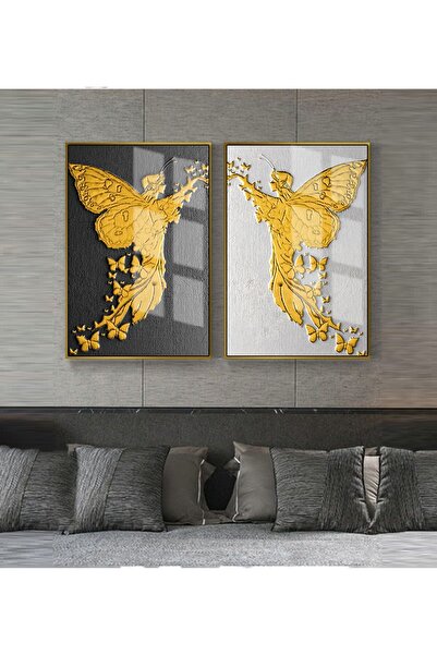 Harikabirev HARİKABİREV | COMBINAT DE ÎNGELEȘTĂRĂTĂ ABSTRACTĂ GRAY-GOLD | TAB...
