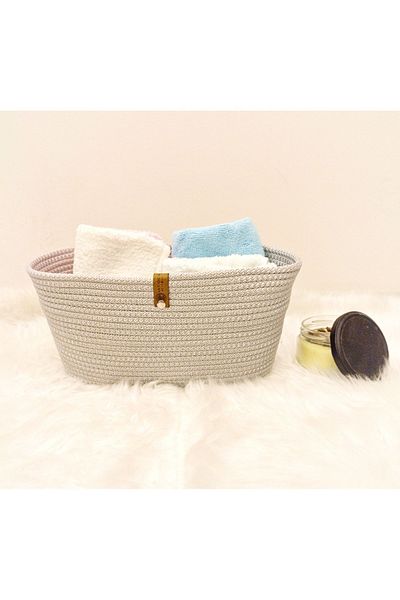 Antioch Art And Design Gray Wicker Basket Organizer - Bathroom, White anD Sock Towel Organizer