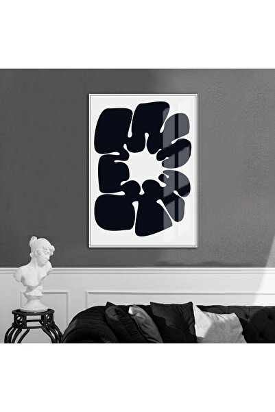 Harikabirev HARİKABİREV | MODEL ABSTRACT ALB-NEGRU 15 | TABLĂ DE STICLA TEMPL...