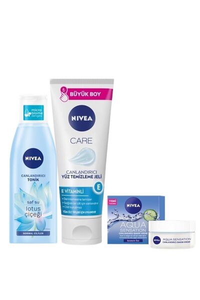 NIVEA Canlandırıcı Tonik 200ml, Canlandırıcı Yüz Temiz Jeli 225 Ml, Yüz Bakım...