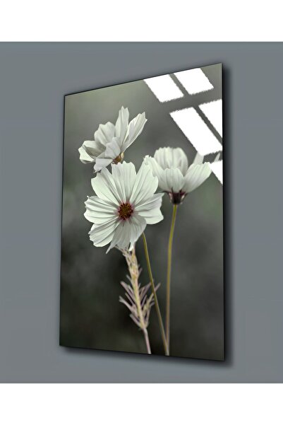 Harikabirev HARİKABİREV | PICTURĂ FLORALĂ ALBĂ PE STICLA INRĂZĂTĂ (TEMPERATĂ)...