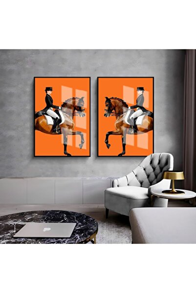 Harikabirev HARİKABİREV | COMBINAT DE FEMEI ȘI CAL MARO-PORTOCALIU 01 | TABLO...