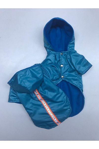 Zeyşil Pati Giyim Light Blue Fleece Inside Raincoat