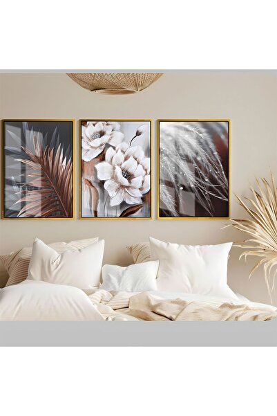 Harika bir ev Hari̇kabi̇rev | Soft-Bronze Flower Leaf Feather Combination | F...